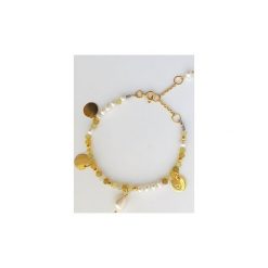 Damska bransoletka z opalami i słodkowodnymi perłami Divine Ambrosia. Żółte bransoletki damskie marki Iluzja jewellery, z opalem, srebrne. Za 169,00 zł.