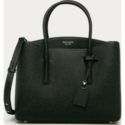 Kate Spade - Torebka skórzana. Czarne torby damskie na zakupy Kate Spade, w paski, ze skóry, na ramię, bez dodatków. Za 1819,00 zł.