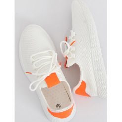 Buty sportowe biało-pomarańczowe NB281 ORANGE. Pomarańczowe buty sportowe damskie obuwie damskie, z tkaniny. Za 64,04 zł.