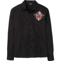 Koszula z długim rękawem i dużym nadrukiem na plecach bonprix czarny. Czarne koszule męskie bonprix, xl, z nadrukiem, z dekoltem na plecach, z długim rękawem. Za 59,99 zł.