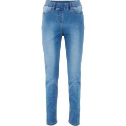 Legginsy dżinsowe power-stretch z wysoką talią bonprix niebieski "stone". Niebieskie jeansy damskie bonprix. Za 59,99 zł.