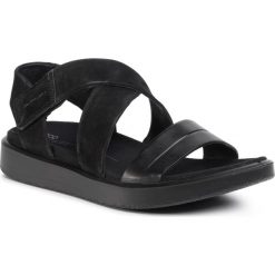 Sandały ECCO - Flowt W 27361351052 Black/Black. Czarne klapki damskie ecco, bez wzorów, ze skóry, bez obcasa. W wyprzedaży za 359,00 zł.