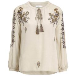 Cream Bluzka Fenja jasnobeżowy female beżowy 40. Brązowe bluzki damskie Cream, z haftami, z tkaniny, eleganckie, bez kołnierzyka, bez rękawów. W wyprzedaży za 269,00 zł.