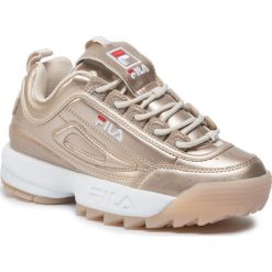 Sneakersy FILA - Disruptor M Low Wmn 1010747.80C Gold. Żółte półbuty damskie Fila, na co dzień, bez wzorów, ze skóry ekologicznej, bez obcasa, na płaskiej podeszwie, bez zapięcia. Za 509,00 zł.