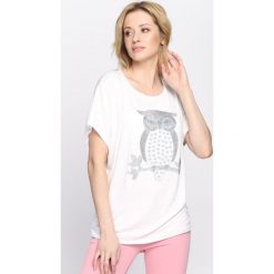 Bluzki asymetryczne: Biały T-shirt Clever Head