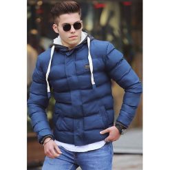 Kurtka męska CHARLES BLUE. Niebieskie płaszcze męskie Kurtka męska CHARLES BLUE, na zimę, s, bez wzorów, bez kaptura. W wyprzedaży za 189,00 zł.