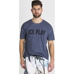 T-SHIRT ICE PLAY. Szare t-shirty męskie m, z nadrukiem, z bawełny, z okrągłym kołnierzem. Za 170,00 zł.