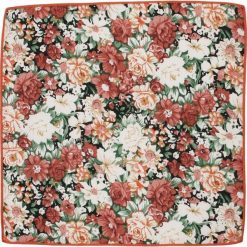 Beżowo-Brązowa Elegancka Męska Poszetka -ALTIES- w Kwiaty, Motyw Florystyczny POSZALTTANIA0315. Pomarańczowe poszetki męskie Alties, w kwiaty, z materiału, eleganckie. Za 16,90 zł.