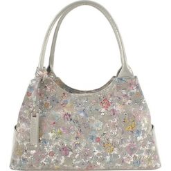 Skórzana torebka w kolorze szarym ze wzorem - (S)35 x (W)17 x (G)13 cm. Szare torebki klasyczne damskie Bosccolo, ze skóry. W wyprzedaży za 349,95 zł.