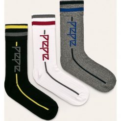 Pepe Jeans - Skarpety Seaton (3-pack). Niebieskie skarpetki męskie Pepe Jeans, bez wzorów, z elastanu. W wyprzedaży za 49,90 zł.