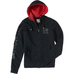 Bejsbolówki męskie: Bench Print Zip Through Bluza z kapturem rozpinana czarny