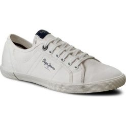 Tenisówki PEPE JEANS - Aberman 2.1 PMS30352 White 800. Białe półbuty męskie Pepe Jeans, bez wzorów, z jeansu, bez zapięcia. W wyprzedaży za 189,00 zł.