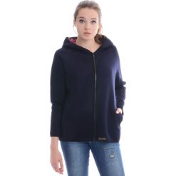 Bluza - 131-7054 BL-B. Różowe bluzy damskie Unisono, s, bez wzorów, z elastanu, bez rękawów, z kapturem. Za 59,00 zł.
