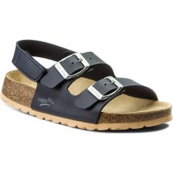 Sandały SUPERFIT - 8-00124-80 S Ocean. Niebieskie sandały chłopięce Superfit, ze skóry ekologicznej, bez zapięcia. Za 128,00 zł.