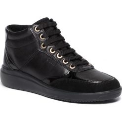 Sneakersy GEOX - D Tahina E D94BDE 08522 C9999 Black. Czarne półbuty damskie Geox, bez wzorów, z zamszu, bez obcasa, na płaskiej podeszwie, bez zapięcia. W wyprzedaży za 259,00 zł.