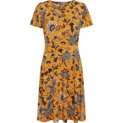 Sukienka w kolorze żółtym. Żółte sukienki damskie Fransa, xl, bez wzorów, z okrągłym kołnierzem, bez rękawów, midi. W wyprzedaży za 87,95 zł.