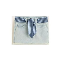 Mango Kids - Spódnica dziecięca Monic 80-104 cm. Niebieskie spódniczki dziewczęce marki Mango Kids, na co dzień, bez wzorów, z bawełny, midi, proste. Za 69,90 zł.