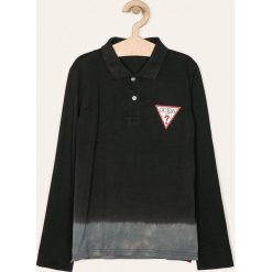 Guess Jeans - Longsleeve dziecięcy 118-175 cm. Czarne t-shirty chłopięce Guess Jeans, z aplikacjami, z bawełny, z długim rękawem. W wyprzedaży za 99,90 zł.