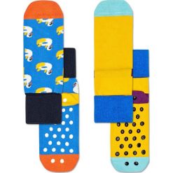 Happy Socks - Skarpetki dziecięce 16-26 (2-pak). Niebieskie skarpetki dziewczęce marki Happy Socks, bez wzorów, z elastanu. Za 39,90 zł.