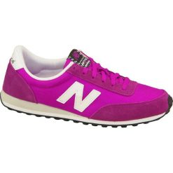 New Balance WL410VIA. Różowe buty sportowe damskie New Balance, bez wzorów, ze skóry, sportowe. W wyprzedaży za 199,99 zł.