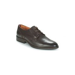 Derby Tommy Hilfiger ESSENTIAL LEATHER. Czarne półbuty męskie TOMMY HILFIGER, bez wzorów, bez zapięcia. Za 527,20 zł.