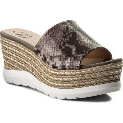 Espadryle KANNA - KV7218 Ester Gas Gris. Szare espadryle damskie marki Kanna, ze skóry, na obcasie. W wyprzedaży za 279,00 zł.