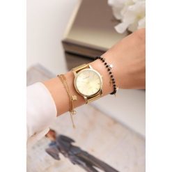 Czarno-Złota Bransoletka Golden Rush. Żółte bransoletki damskie z cyrkoniami marki other, złote. Za 49,99 zł.