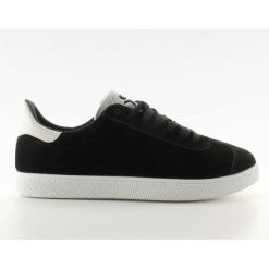 Zamszowe trampki Juniorki BK6180-1 Black. Czarne trampki i tenisówki damskie obuwie damskie, z zamszu. Za 49,95 zł.