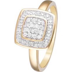 Złoty pierścionek z diamentami. Białe pierścionki damskie Diamond & Co, z diamentem, złote. W wyprzedaży za 1121,95 zł.