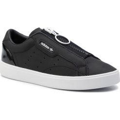 Buty adidas - Sleek Z W EF0695 Cblack/Cblack/Crywht. Czarne buty sportowe damskie Adidas, bez wzorów, ze skóry, sportowe. W wyprzedaży za 259,00 zł.