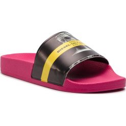 Klapki DIESEL - Sa-Vala W Y01943 P2117 H7047 Bright Rose/Black/Le. Różowe klapki damskie Diesel, bez wzorów, z tworzywa sztucznego, bez obcasa. Za 199,00 zł.