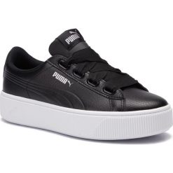 Sneakersy PUMA - Vikky Stacked Ribb Core 369112 01 Puma Black/Puma Black. Czarne półbuty damskie Puma, bez wzorów, ze skóry ekologicznej, bez obcasa, na płaskiej podeszwie, bez zapięcia. W wyprzedaży za 179,99 zł.