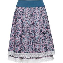 Spódnica z koronkową wstawką bonprix niebiesko-różowy w kwiaty. Niebieskie spódniczki damskie bonprix, w kwiaty, z koronki. Za 134,99 zł.