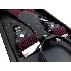 Bordowe szelki męskie SZ5. Czerwone szelki męskie Modini Moda Męska. W wyprzedaży za 43,20 zł.