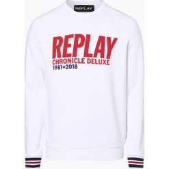 Replay - Męska bluza nierozpinana, biały. Białe bluzy męskie Replay, xl, z nadrukiem, z bawełny, eleganckie, bez kołnierzyka, bez rękawów, bez kaptura. Za 249,95 zł.