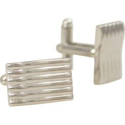 Faliste Eleganckie Spinki do Mankietów -Chattier- Srebrne, Męskie, Wygięte SPMCHBASIC0103. Szare spinki do mankietów męskie Chattier, srebrne. Za 33,00 zł.