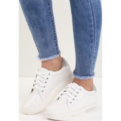 Buty sportowe damskie: Białe-Srebrne Buty Sportowe Super Game