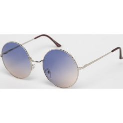 Answear - Okulary. Niebieskie okulary przeciwsłoneczne damskie ANSWEAR, okrągłe. Za 49,90 zł.