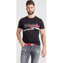 T-SHIRT Just Cavalli. Czarne t-shirty męskie Just Cavalli, s, z nadrukiem, z bawełny, z okrągłym kołnierzem. Za 293,00 zł.