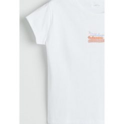 T-shirt z nadrukiem - Biały. Białe t-shirty damskie Reserved, xl, z nadrukiem, bez kołnierzyka. W wyprzedaży za 35,99 zł.