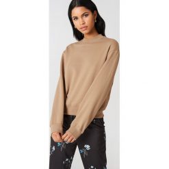 Bluzy damskie: NA-KD Basic Bluza basic – Brown,Beige