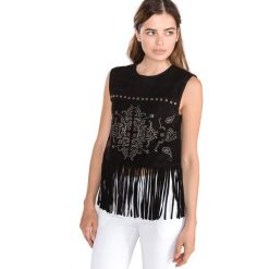 TWINSET Top Czarny. Czarne podkoszulki damskie Twinset, xs, z aplikacjami, ze skóry, bez rękawów. Za 1432,95 zł.