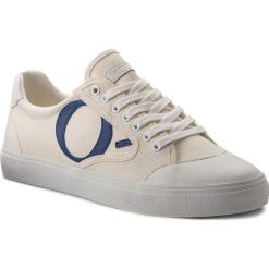 Sneakersy MARC O'POLO - 802 14433501 801 White/Blue 103. Brązowe półbuty damskie Marc O'Polo, bez wzorów, ze skóry, bez obcasa, na płaskiej podeszwie, bez zapięcia. W wyprzedaży za 239,00 zł.