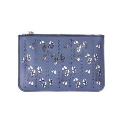 Puzderka: Skórzana kopertówka w kolorze niebieskim – (S)25 x (W)16 x (G)2 cm