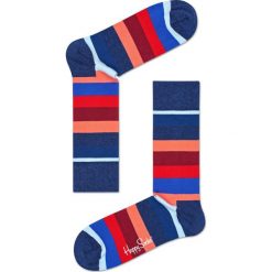Happy Socks - Skarpety Stripe. Niebieskie skarpetki męskie marki Happy Socks, z bawełny. W wyprzedaży za 27,90 zł.