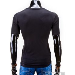T-SHIRT MĘSKI Z NADRUKIEM S598 - CZARNY. Czarne t-shirty męskie z nadrukiem Ombre Clothing, m, z bawełny. Za 29,00 zł.