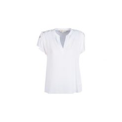 Bluzki MICHAEL Michael Kors S/S LACEUP SHLDR TP. Białe bluzki damskie marki MICHAEL Michael Kors, s, bez wzorów, bez kołnierzyka, bez rękawów. Za 549,00 zł.