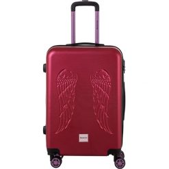 Walizka w kolorze bordowym - 71 l. Czerwone walizki Murano, Berenice, bez wzorów, z materiału. W wyprzedaży za 219,95 zł.