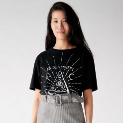 Koszulka oversize z nadrukiem -. Koszulki damskie Sinsay, s, z nadrukiem, bez kołnierzyka. Za 29,99 zł.