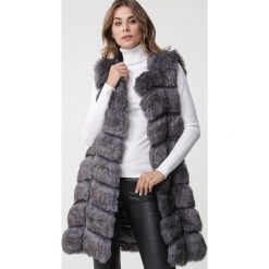 Ciemnoszara Kamizelka Cowcaddens. Szare kamizelki damskie Born2be, s, bez wzorów, z futra, glamour, bez kaptura. Za 229,99 zł.